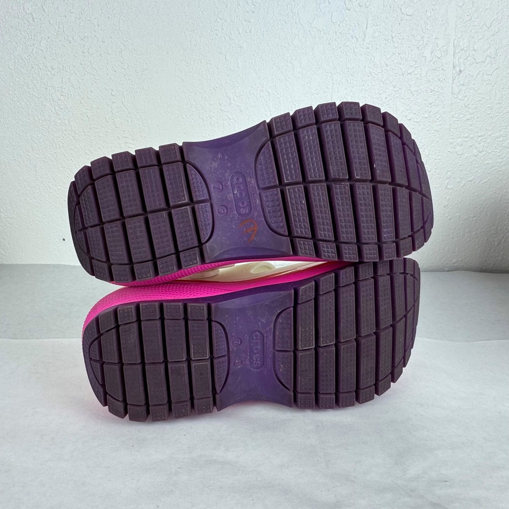 Crocs Mega Crush Sandal White Pink Purple Platform 207989 Womens Size 9 - Picture 6 of 6